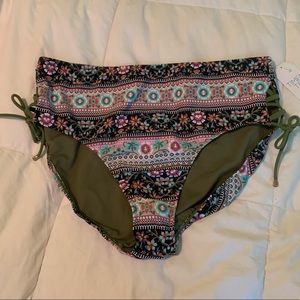 TIME AND TRU HIGH WAIST BIKINI BOTTOMS L 12-14